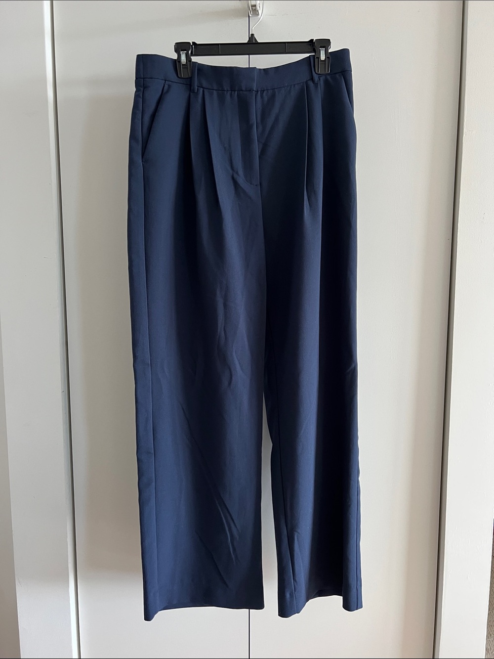 Abercrombie & Fitch Navy Sloane Pleated Wide-Leg Pants Size 32 LONG - Picture 2 of 7